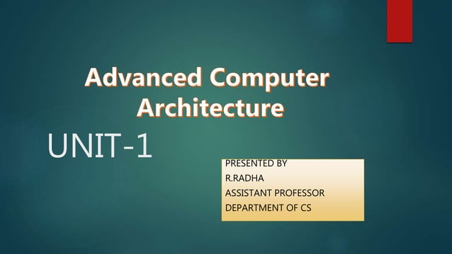 Advanced computer architecture | PPT