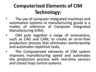 CIM Unit 1 | PPTX