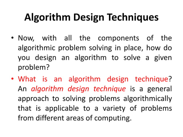CS8461 - Design and Analysis of Algorithms | PPT