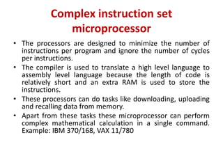 introduction to microprocessors | PPTX