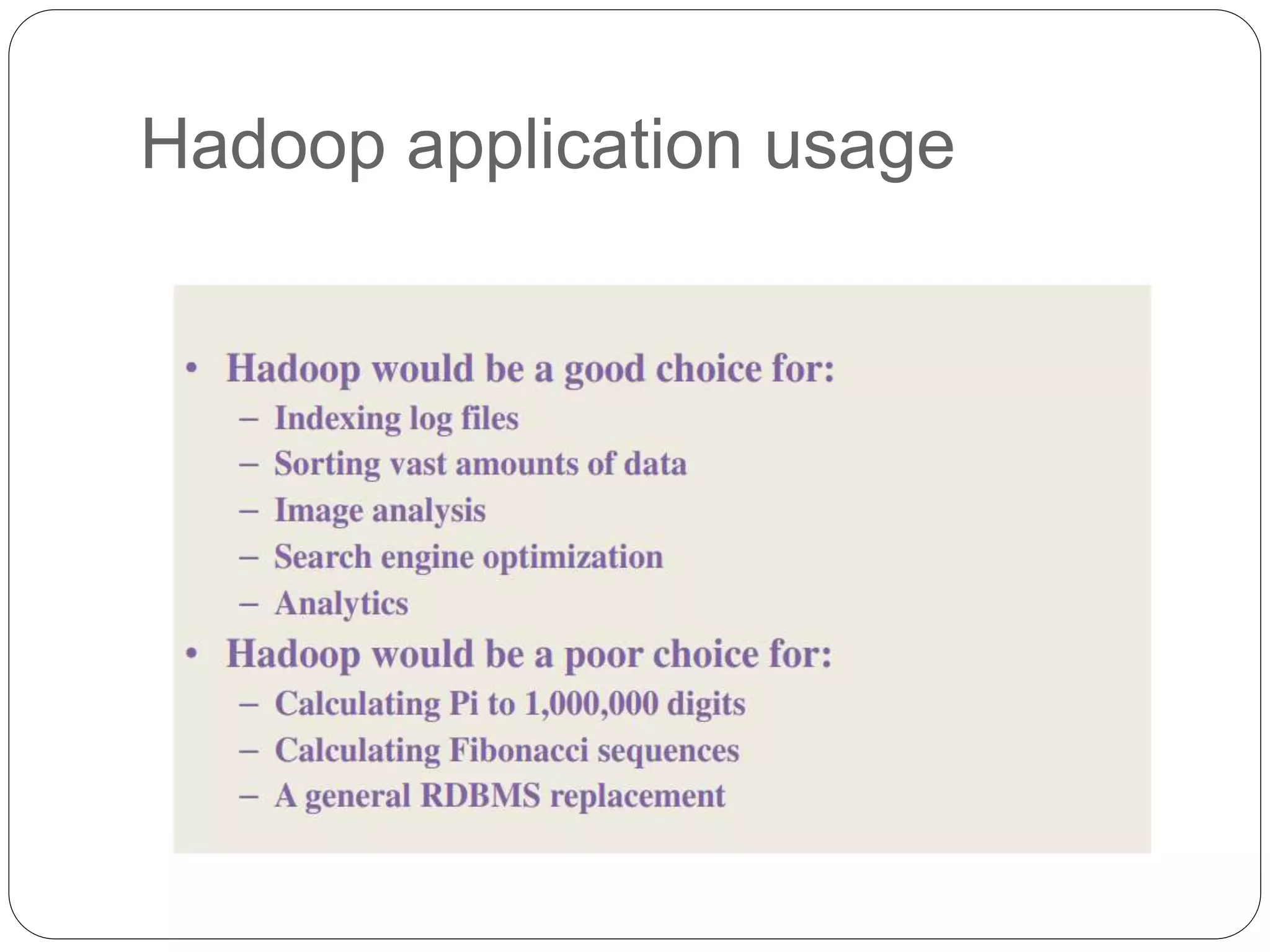 Hadoop application usage
 