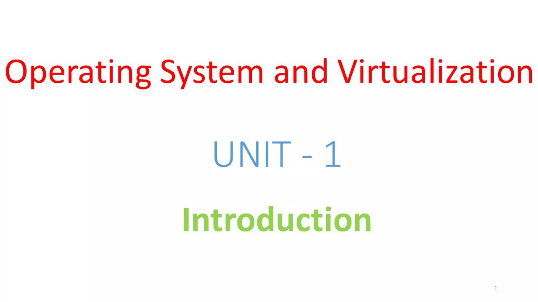 OSV - Unit - 1 - Introduction