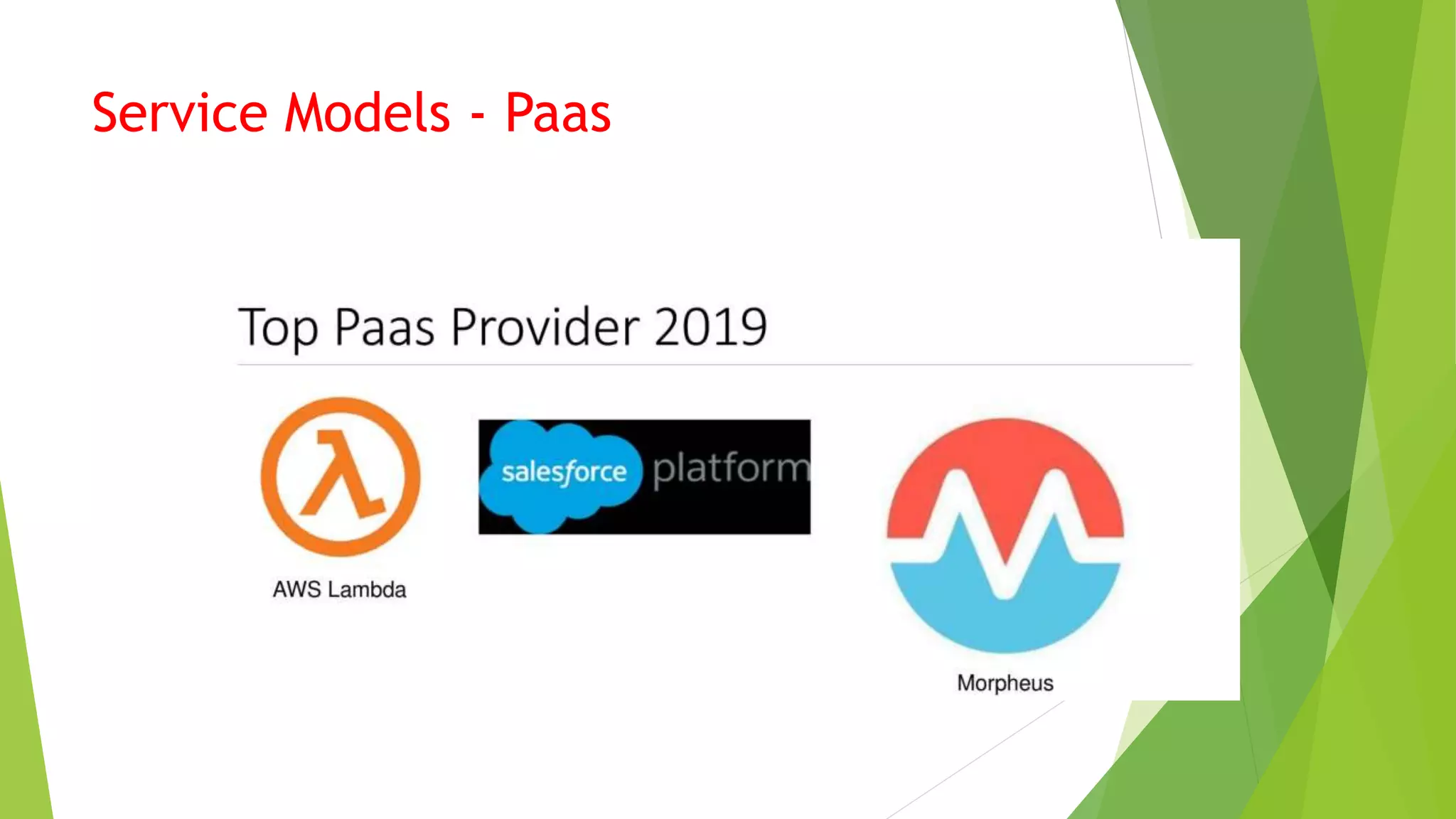 Service Models - Paas
 