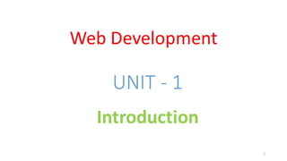 WD - Unit - 1 - Introduction