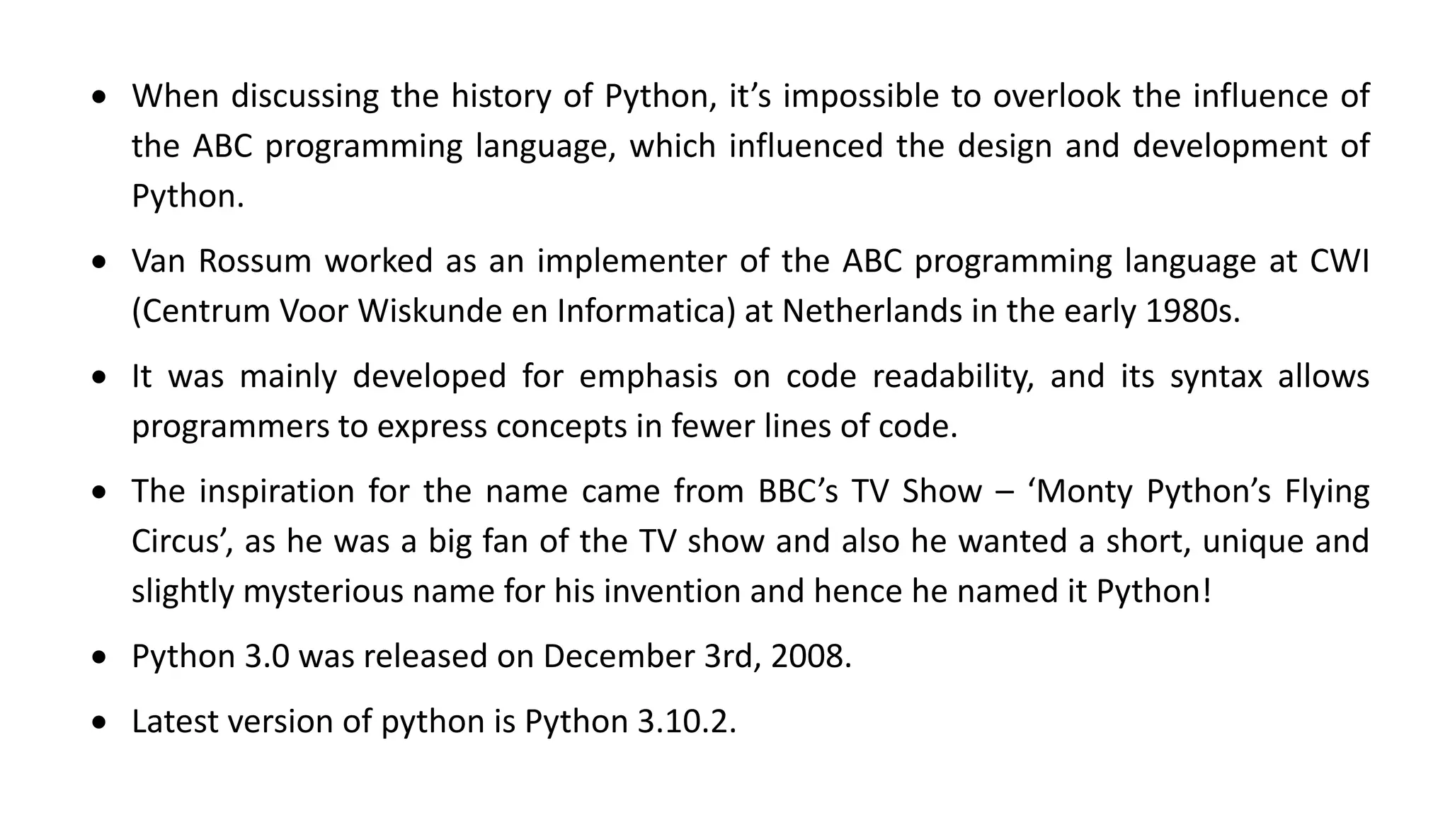 Intro to python programming ppt