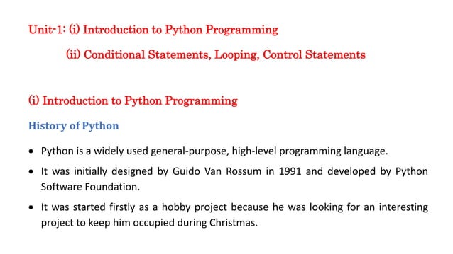 Intro to Python Programming | PPT