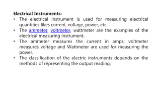Electric Instrument Example electrical circuit and measurement systems | PPTX