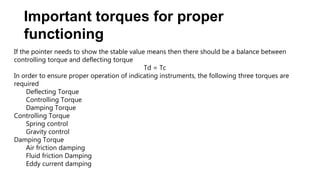 Control Torque In Instruments electrical circuit and measurement systems | PPTX