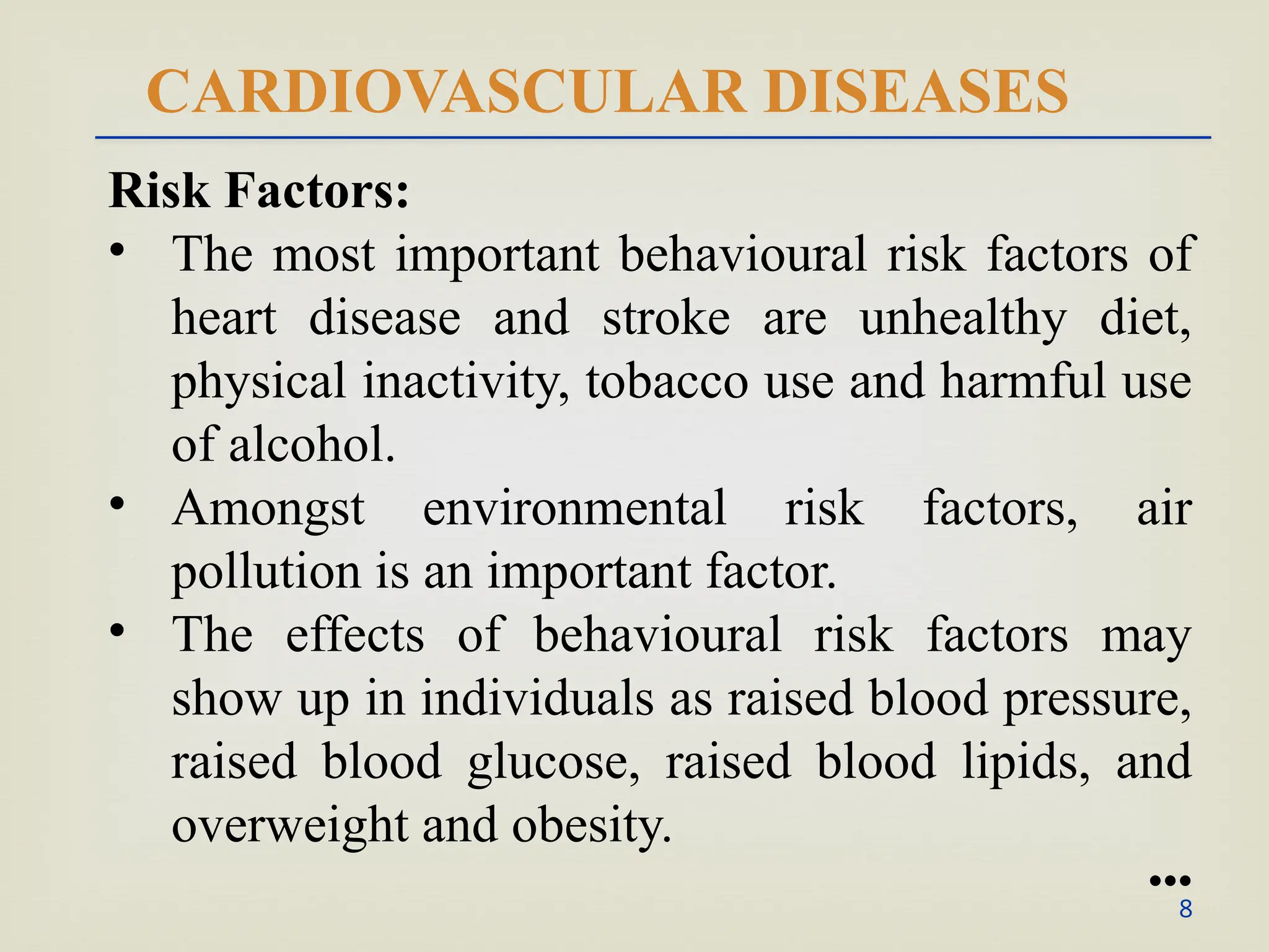 Behavior Risk Cvd lifestyle diseases - cardiovascular diseases | PPTX