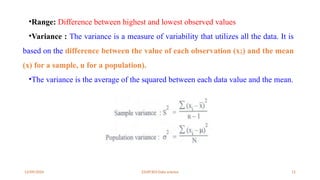 Variance In Data Science II IT-UNIT-1- Data Science and Statistics | PPTX