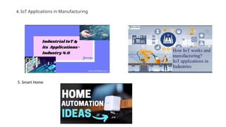 4. IoT Applications in Manufacturing
5. Smart Home
 