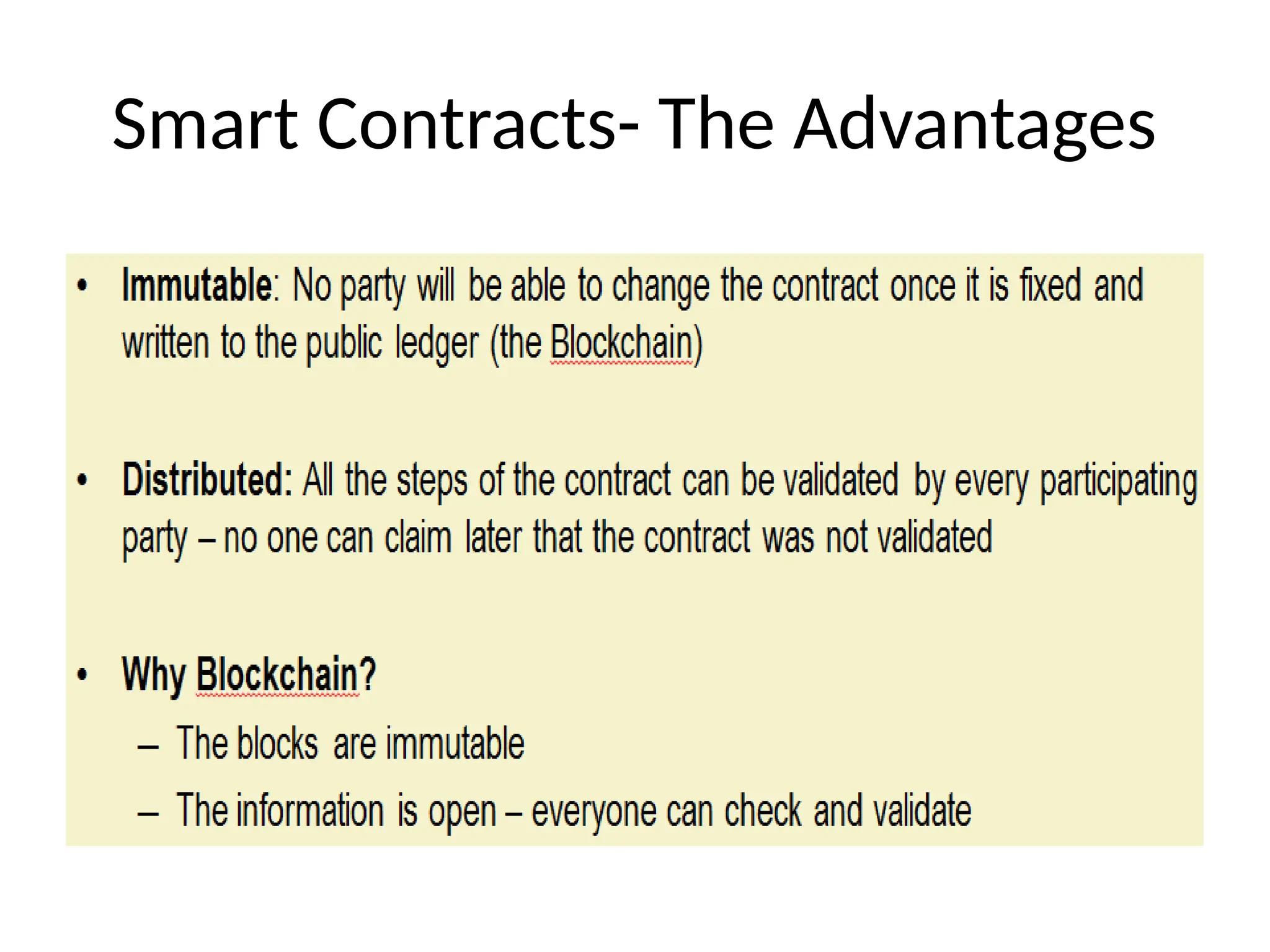 Smart Contracts- The Advantages
 