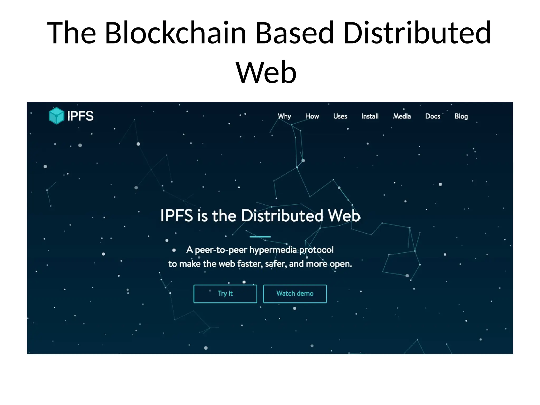 The Blockchain Based Distributed
Web
 