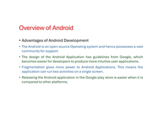 introduction to android module 2. introduction to... MAD Unit - 1 Introduction of Android IT Department | PDF