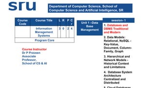 Data Base Management Course Introduction to DATA BASE MANAGEMENT SYSTEM. | PDF