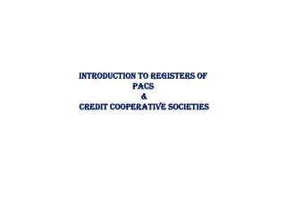 Operatives Wages Register Accounting Skills Paper-II (Registers of PACs and Credit Co-operative ...