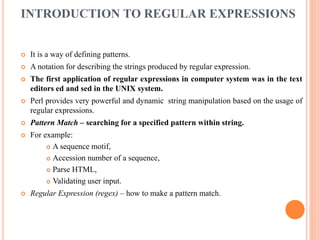 Regex Intro Unit 1-array,lists and hashes | PPTX