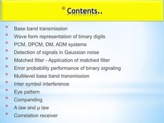 Base band transmission | PDF