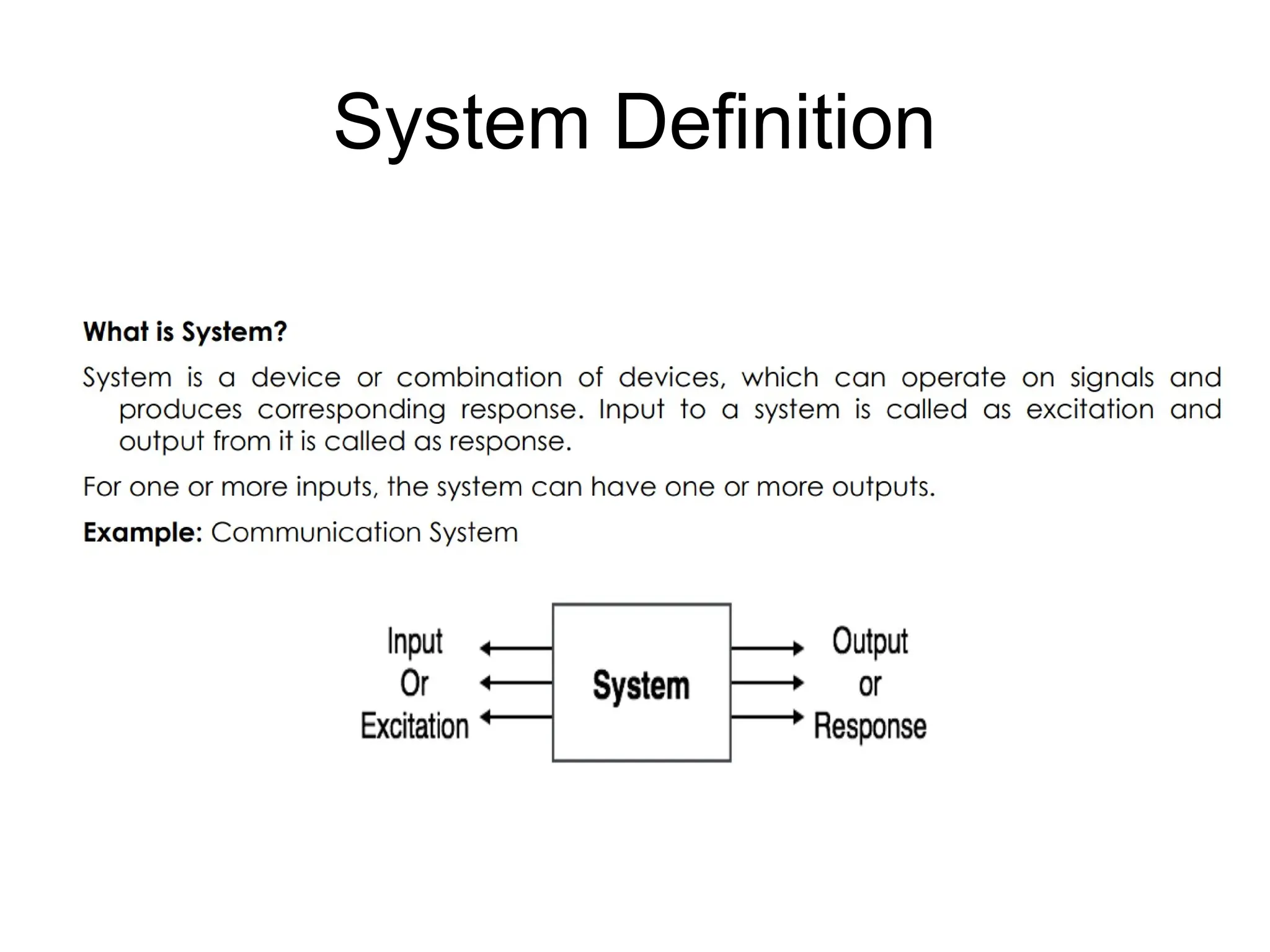 System Definition
 