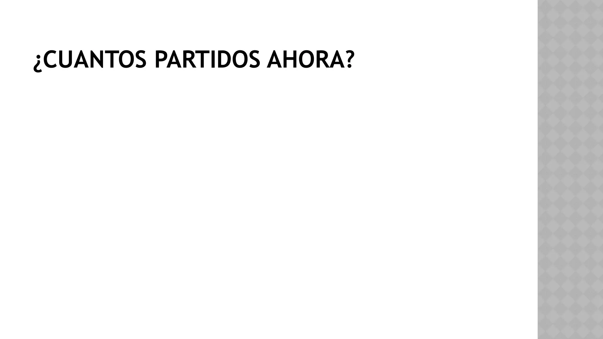 ¿CUANTOS PARTIDOS AHORA?
 