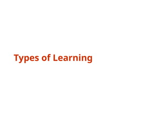Types of Learning
 