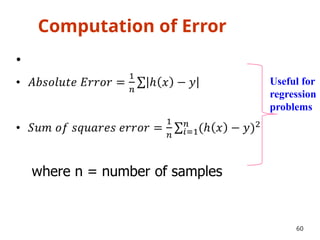 Computation of Error
60
Useful for
regression
problems
•
 