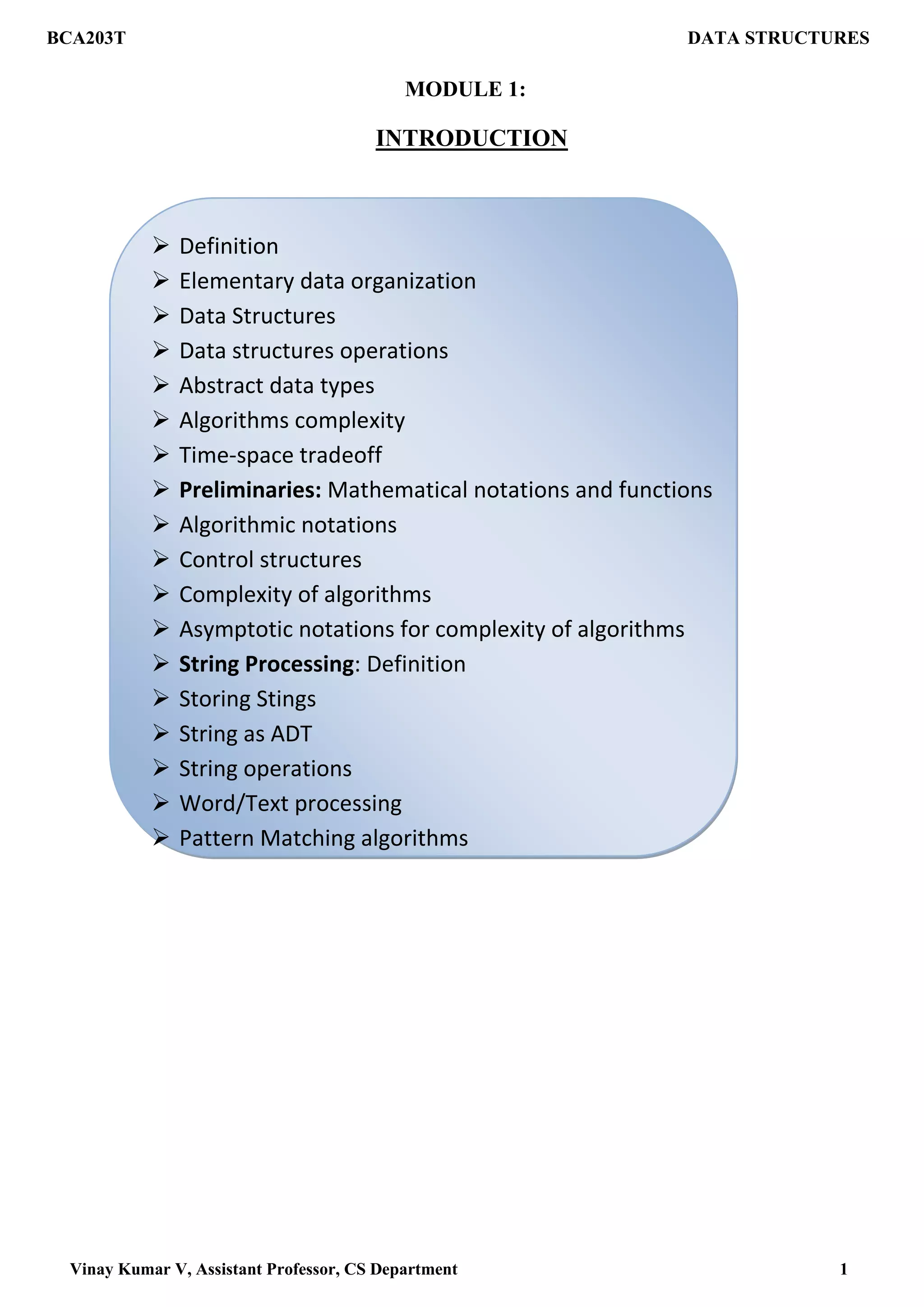 Introduction of data structures and algorithms | PDF