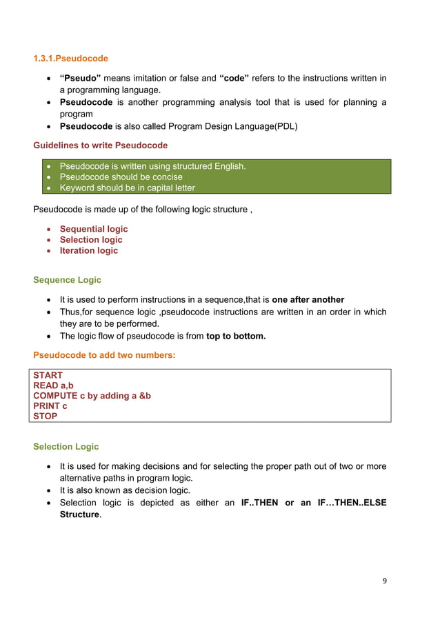 Unit 1-problem solving with algorithm | PDF