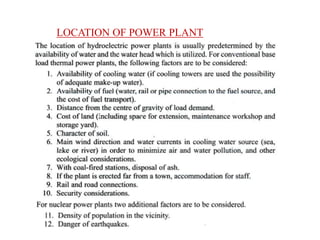 LOCATION OF POWER PLANT
 