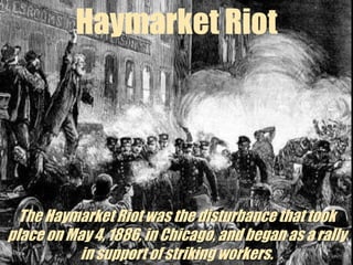 Great Railroad Strike of 1877In 1877, an economic recession led to some railroads cutting wages, triggering the first nationwide labor strike. It became known as the Great Railroad Strike.