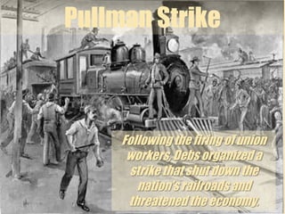 Homestead StrikeThe Homestead Strike occurred in 1892 when workers of Andrew Carnegie’s U.S. Steel went on strike after a tense labor dispute led to a lockout. 