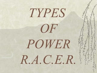 TYPES  OF POWER R.A.C.E.R. 
