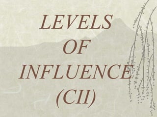 LEVELS OF INFLUENCE (CII) 