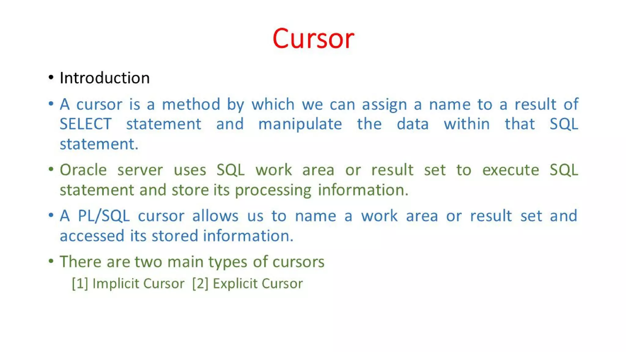 DBMS Unit - 10 - PL/SQL Concepts