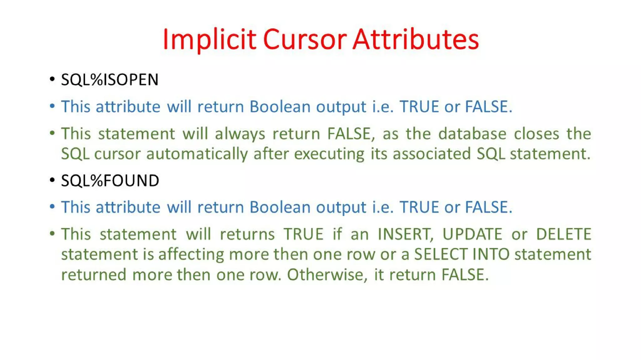 DBMS Unit - 10 - PL/SQL Concepts