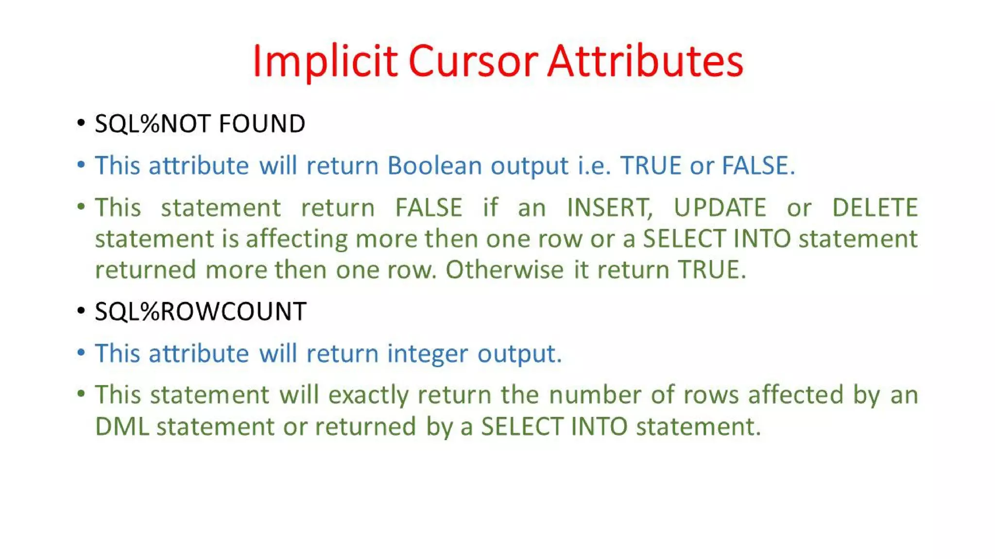 DBMS Unit - 10 - PL/SQL Concepts