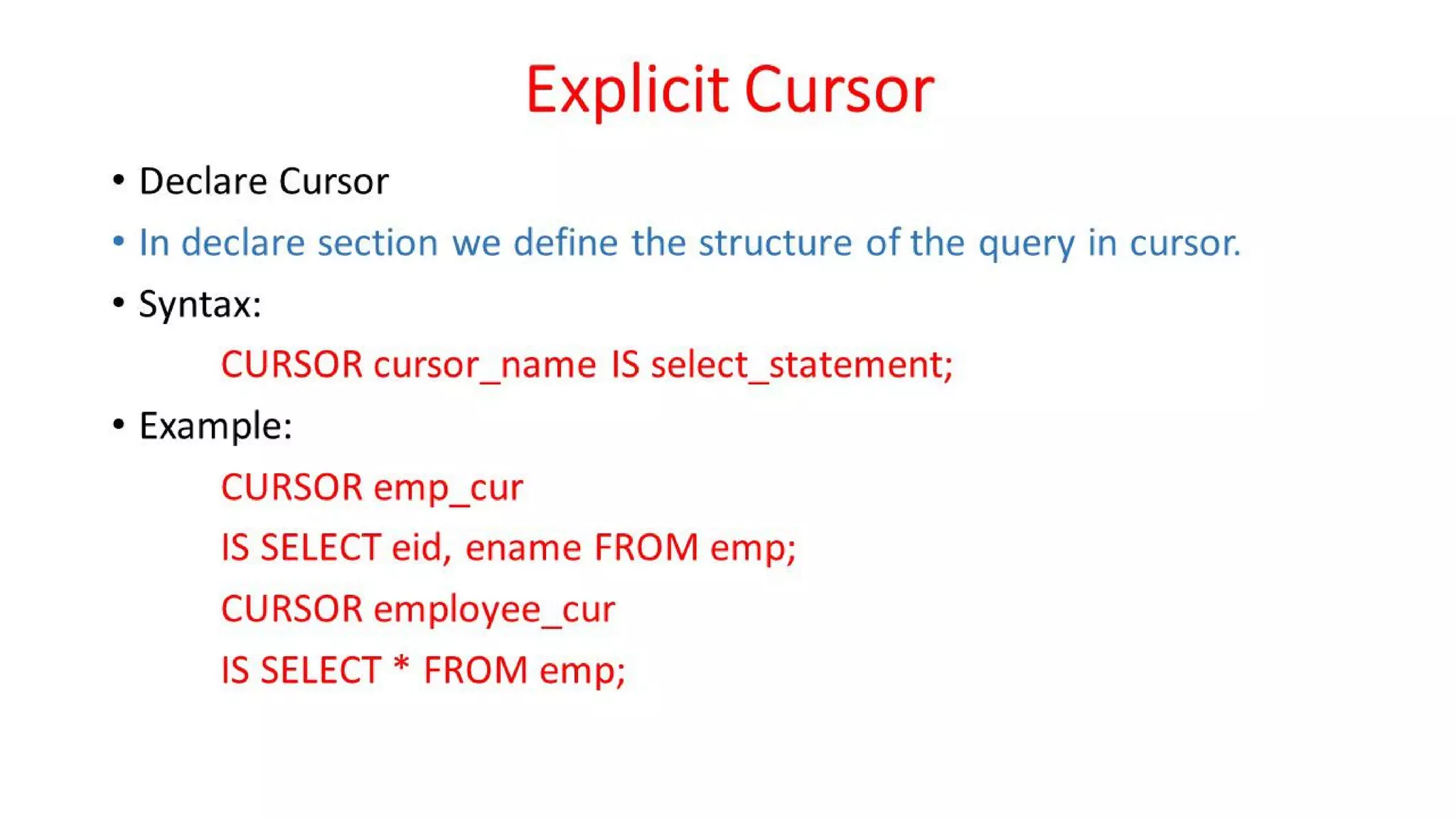 DBMS Unit - 10 - PL/SQL Concepts