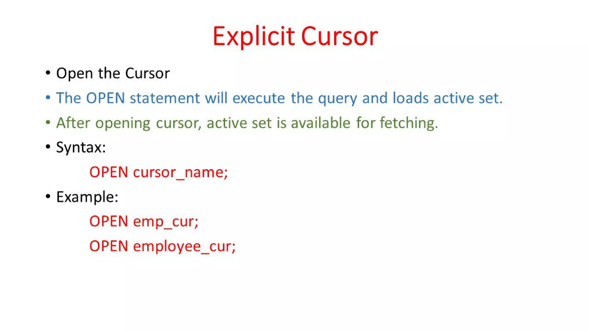 DBMS Unit - 10 - PL/SQL Concepts