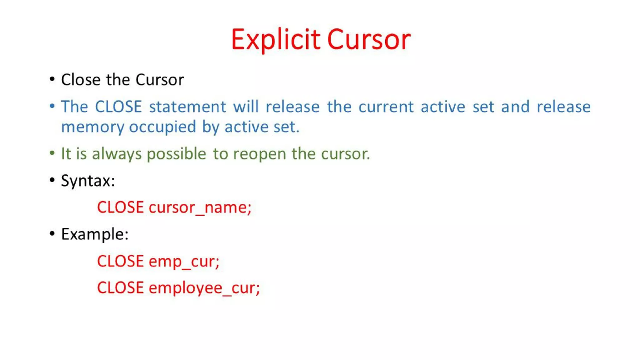 DBMS Unit - 10 - PL/SQL Concepts