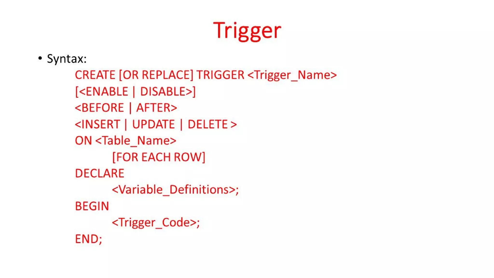 DBMS Unit - 10 - PL/SQL Concepts
