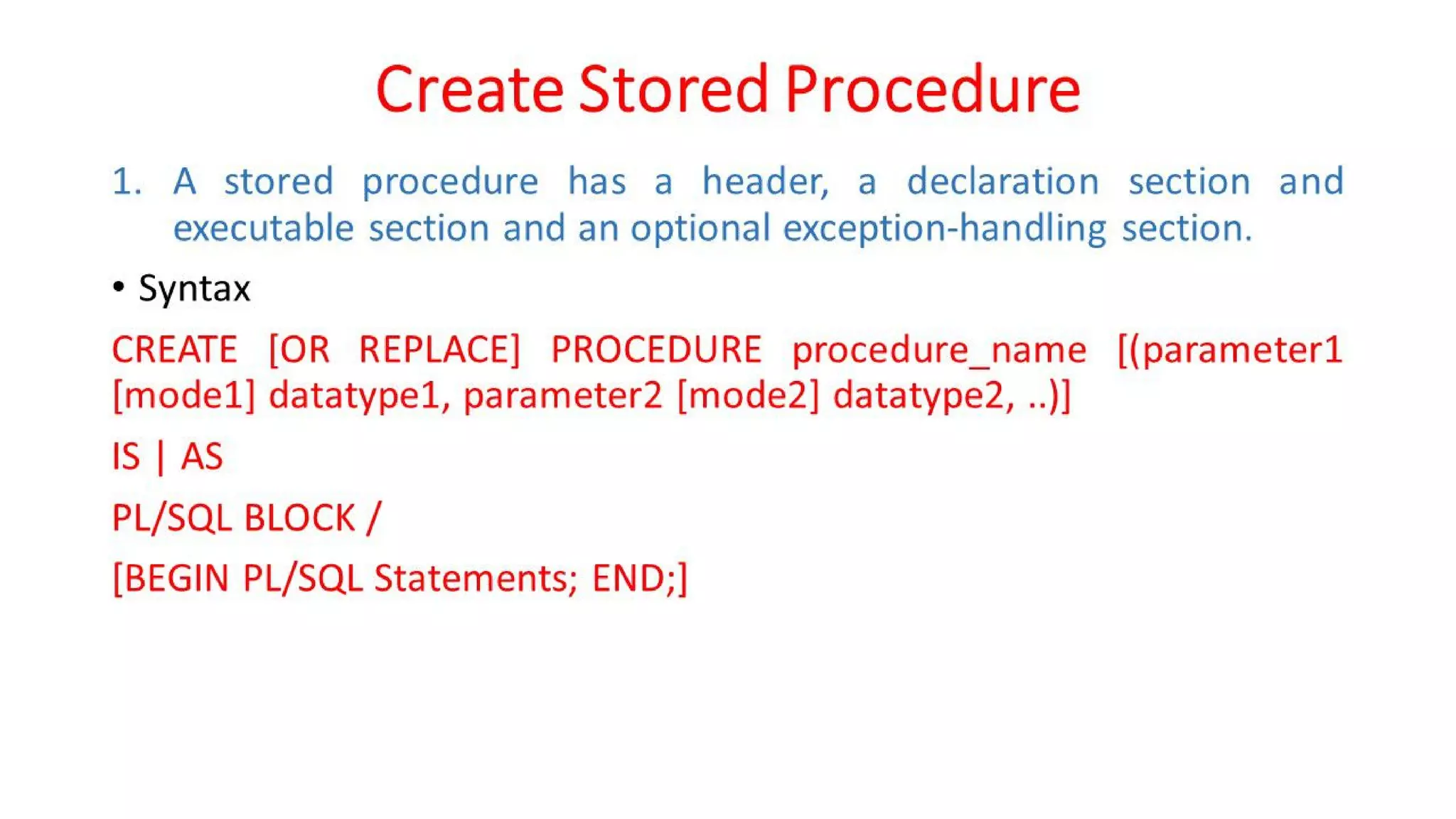 DBMS Unit - 10 - PL/SQL Concepts