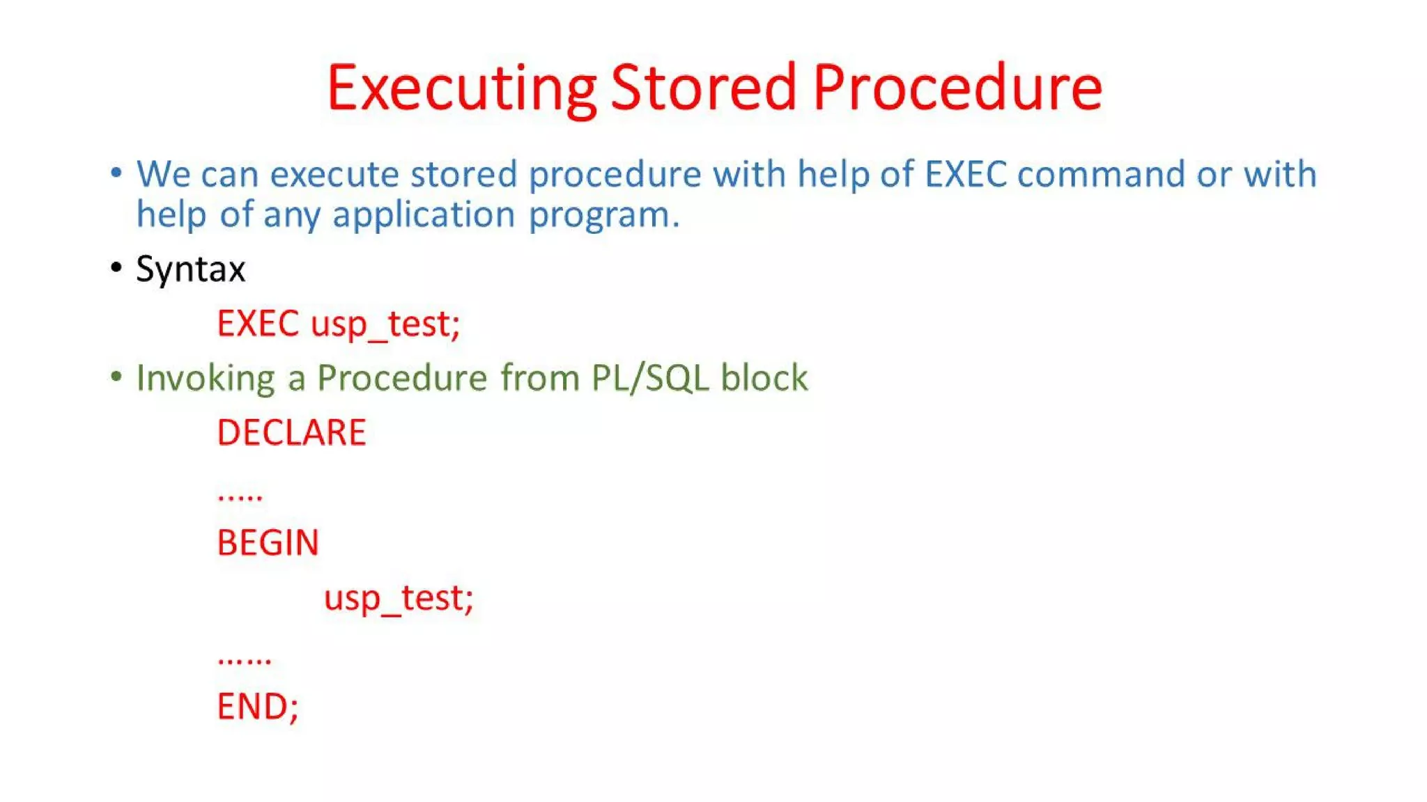 DBMS Unit - 10 - PL/SQL Concepts