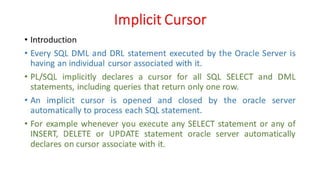DBMS Unit - 10 - PL/SQL Concepts