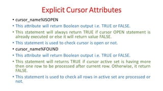 DBMS Unit - 10 - PL/SQL Concepts