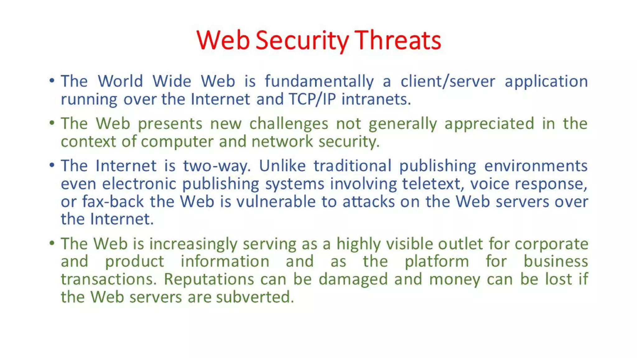 CNS - Unit - 10 - Web Security Threats and Approaches