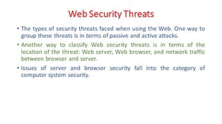 CNS - Unit - 10 - Web Security Threats and Approaches