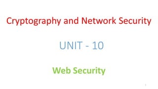 CNS - Unit - 10 - Web Security Threats and Approaches