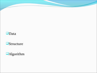 Data
Structure
Algorithm
 