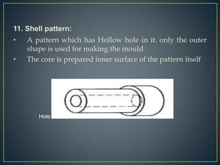 Shell Pattern Industrial Method ME8351 Unit 1 class notes- Pattern | PPTX