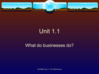 Unit 1.1 What do businesses do? 